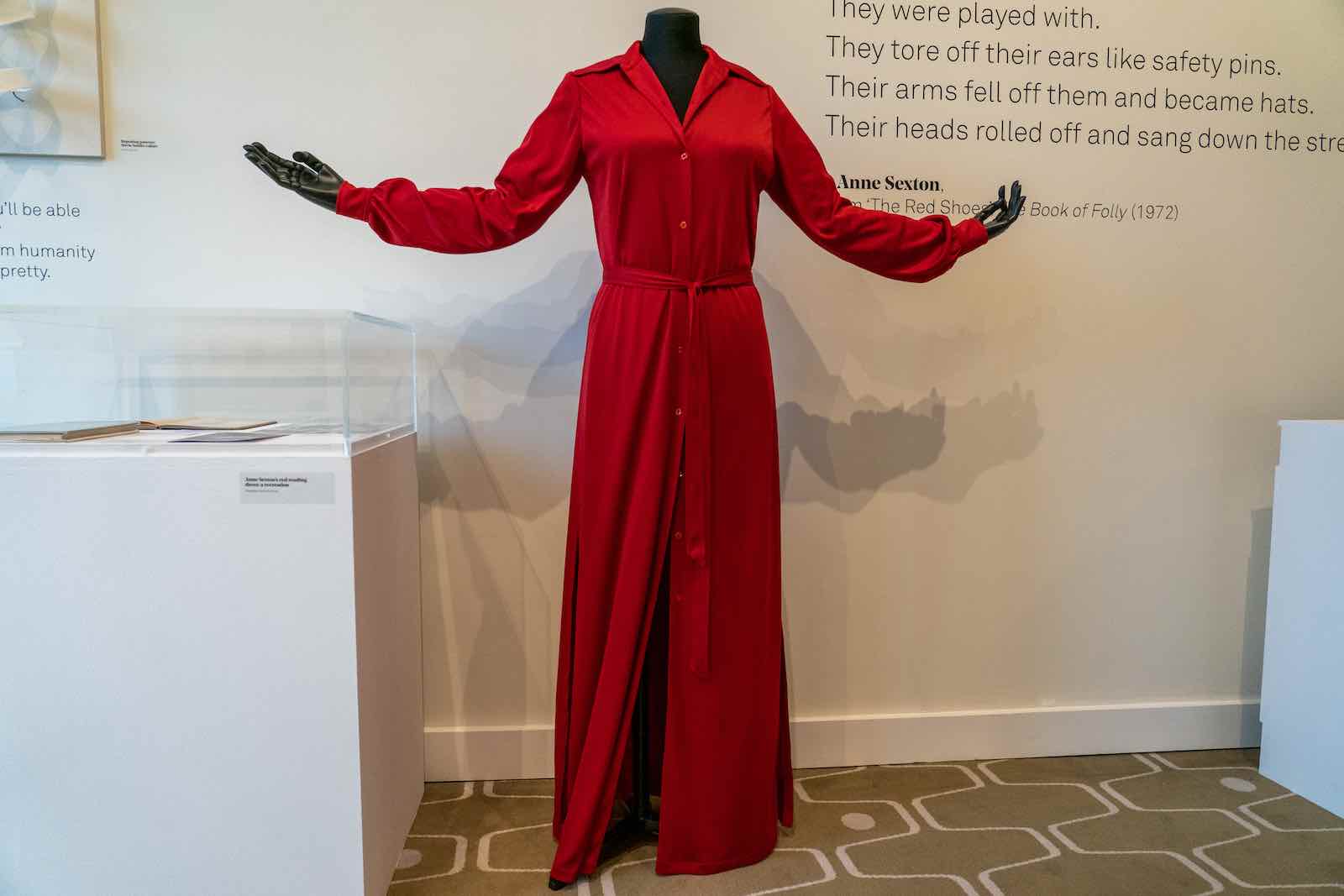 A reconstruction of Anne Sexton's red Reading Dress