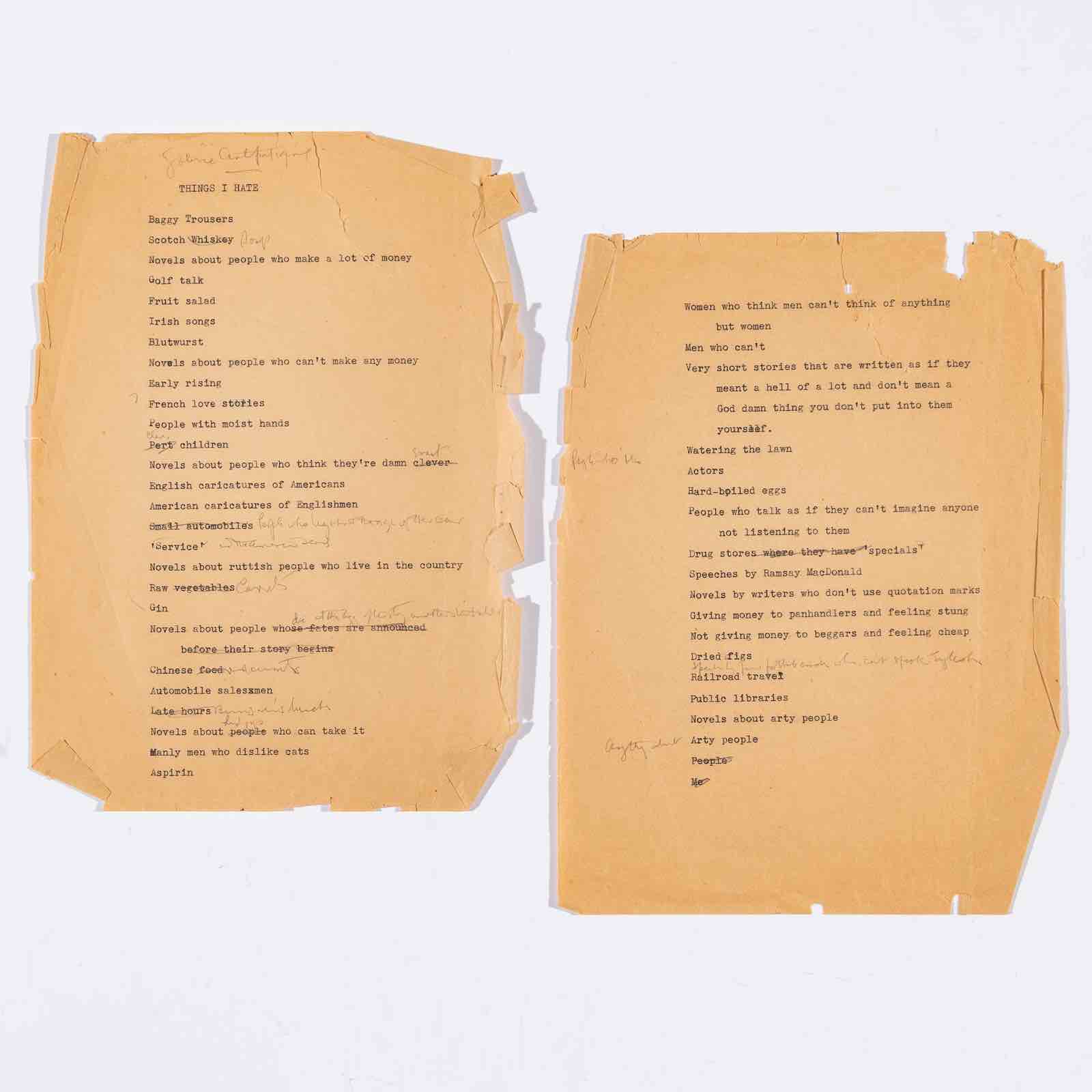 Chandler's 'Things I hate'