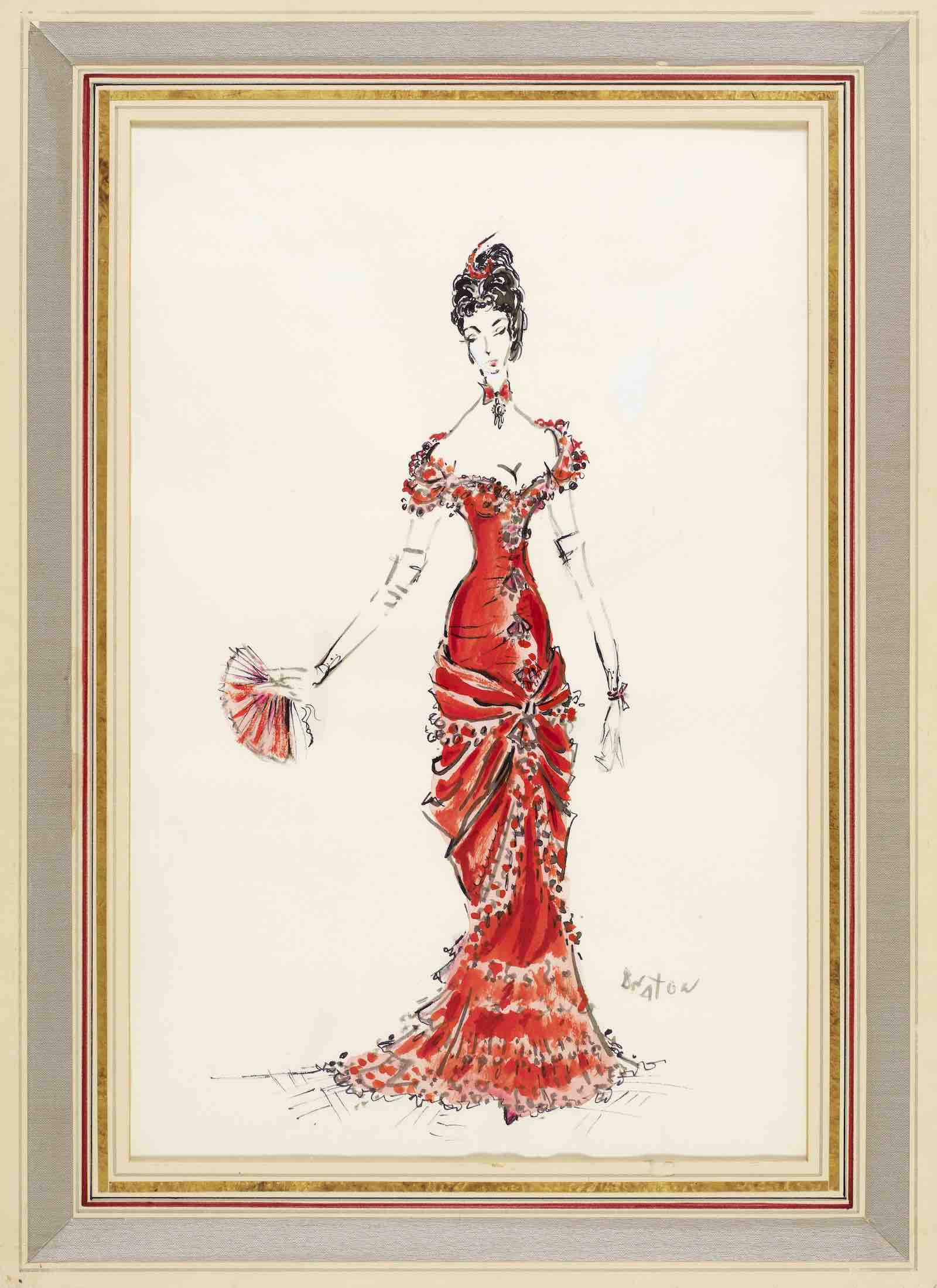 A costume design for Vivien Leigh as the titular role in Anna Karenina, circa 1947. Estimate: £700 - 1,000