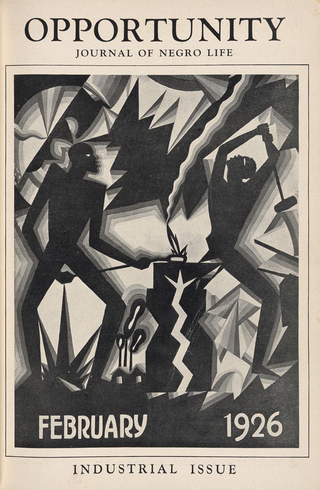 Art by Aaron Douglas on the cover of the February 1926 issue.