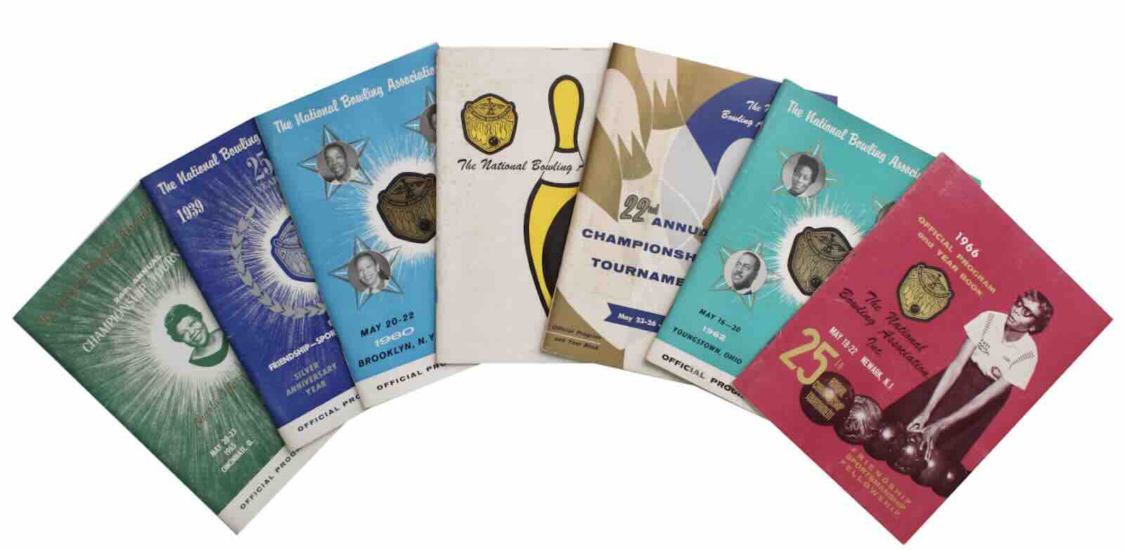 Collection of illustrated periodicals and souvenir tournament programs documenting the African American National Bowling Association