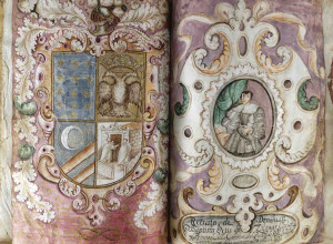 Illuminated manuscript, 1695, portrait of an indigenous Mexican nobleman in Spanish dress