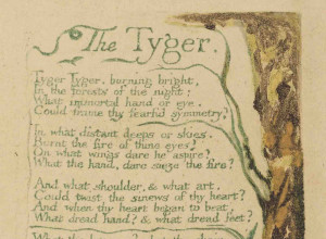 The Tyger, from Songs of Experience, relief etching printed in colours, finished by hand with watercolour, circa 1793