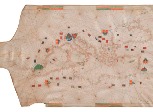Portolan chart of the Mediterranean.