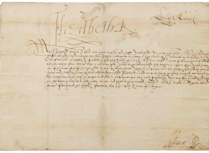 Queen Elizabeth I Letter Signed to the Archbishop of York, Excusing Him from Attending Parliament