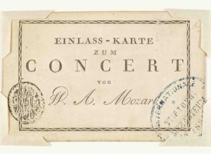 Admission ticket to a concert by Wolfgang Amadeus Mozart, Vienna, after 1782 