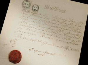 The Gregor Mendel financial receipt issued from St. Thomas’s Abbey in Brno