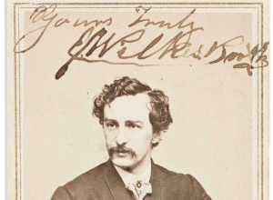 John Wilkes Booth portrait, signed and inscribed 