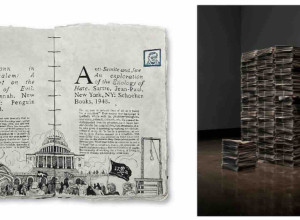 Excerpt from (left) Illuminated Biography, 2023, and (right) Legends and Myths of Ancient Minnesota, 2020, both by Brooks Turner