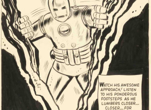 Don Heck's artwork for Iron Man's first appearance in Tales of Suspense #39