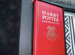 Chloe Esslemont's copy of Harry Potter and the Philosopher's Stone in its traycase