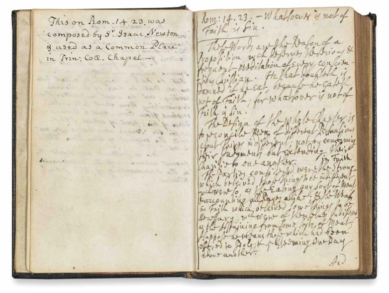 Notebook of Newton Collaborator at Bonhams London | Fine Books ...