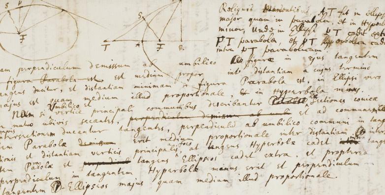 Newton's manuscript - Philosophiae naturalis principia mathematica