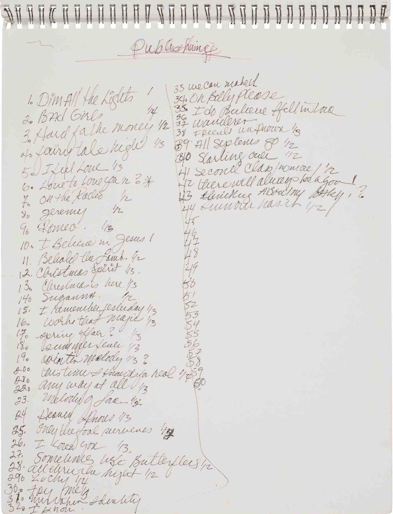 Donna Summer's Handwritten Lyrics For ‘On the Radio’ Sold For $12,600