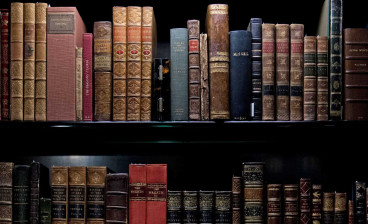 Shelf of old books