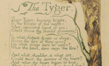 The Tyger, from Songs of Experience, relief etching printed in colours, finished by hand with watercolour, circa 1793