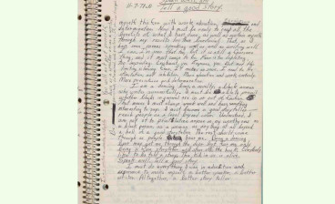 Octavia E. Butler, entry for November 7, 1978. Manuscript in ink on paper. 