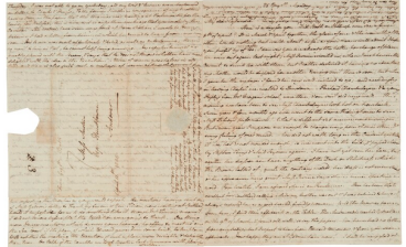 Two pages from a Jane Austen manuscript letter.