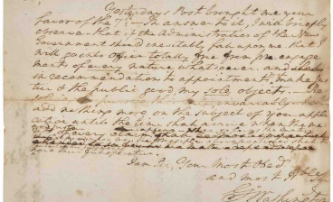Signed George Washington autograph letter, estimate $250,000–$350,000