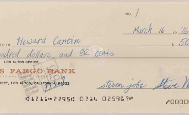 Dated March 16, 1976, the Wells Fargo check marked 'No. 1'