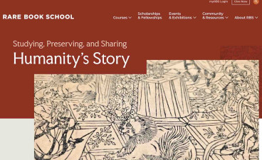 The new redesigned Rare Book School website home page