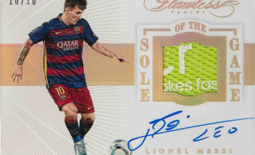 2015 Panini Flawless Sole Of The Game Signatures-Gold Lionel Messi card