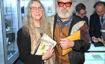 Patti Smith and Michael Stipe at the New York International Antiquarian Book Fair opening night