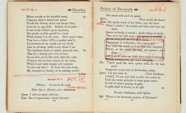 Sir Alec Guiness’s annotated copy of Shakespeare’s Hamlet