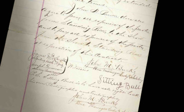 An 1885 contract signed by Sitting Bull for his appearance in Buffalo Bill Cody’s Wild West Show