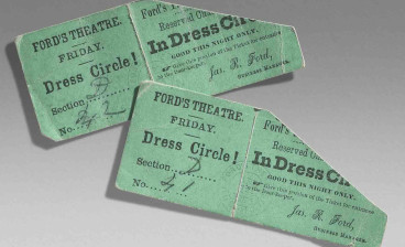 A pair of tickets to Ford's Theatre, stamped for the night of Lincoln's assassination, estimate: $100,000-$150,000