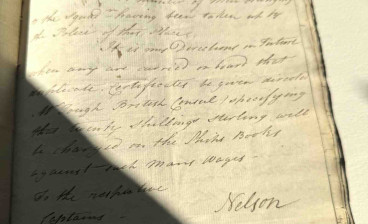 the pocket book of Captain Henry D’Esterre Darby of HMS Bellerophon, kept between April and October 1799