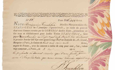Benjamin Franklin, partially-printed promissory note, estimate $200,000-$300,000 