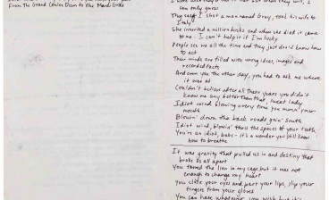 Bob Dylan handwritten lyrics sold at auction