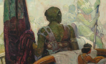 Frank Earle Schoonover’s Where is the Key, Sola?, painted for the first book edition of A Princess of Mars in 1917