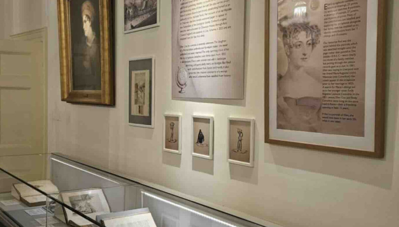 A section of the exhibition at Chawton House