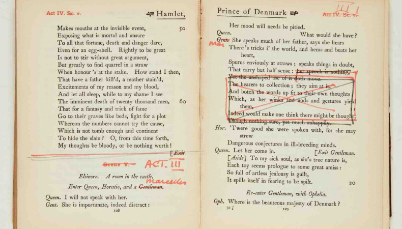 Sir Alec Guiness’s annotated copy of Shakespeare’s Hamlet