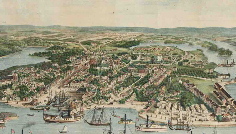 Bird's Eye View of the City of Annapolis, MD. New York, 1864