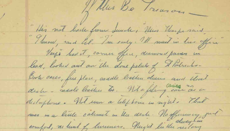 Manuscript of Steinbeck's unpublished story in response to McCarthyism, If This Be Treason