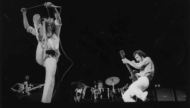 The Who with mystery drummer, original photograph, 1973