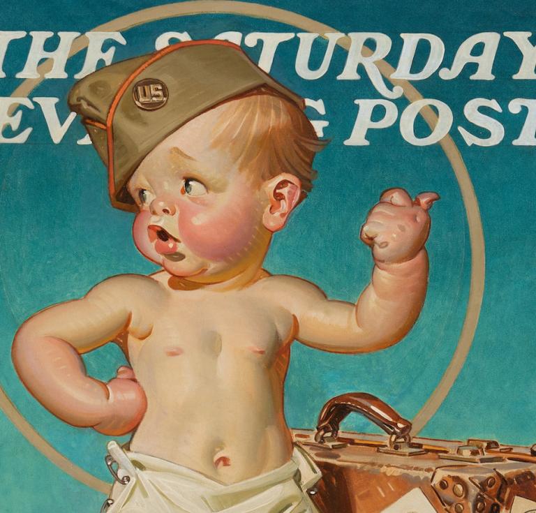 Leyendecker’s New Year's Baby Hitching to War