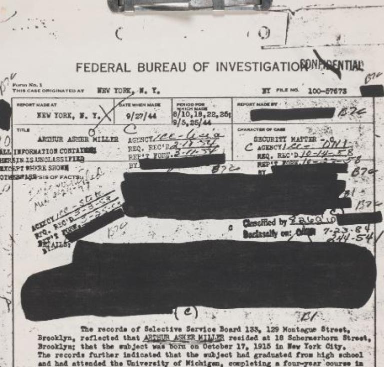 Arthur Miller FBI file