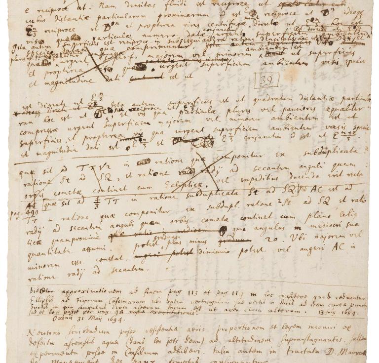 Isaac Newton manuscript 