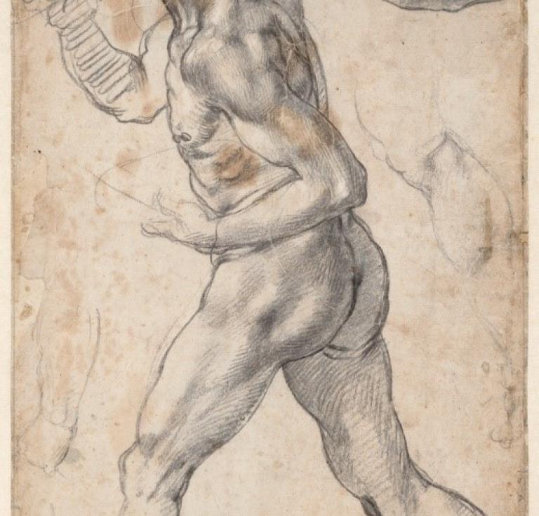 Michelangelo's Striding Male Nude