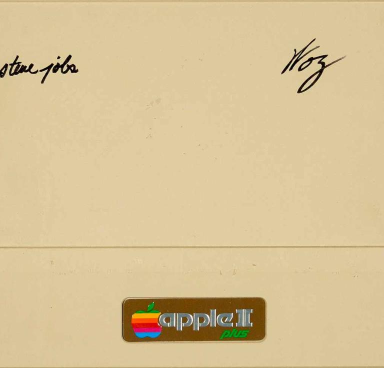 Apple II Plus lid signed by Steves Jobs and Wozniak