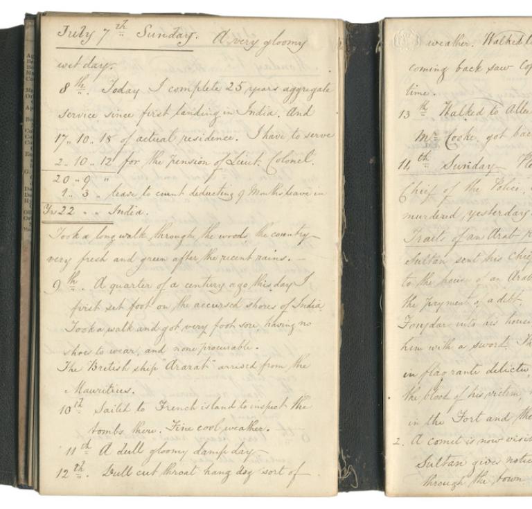 Manuscript journal of Colonel Christopher Rigby