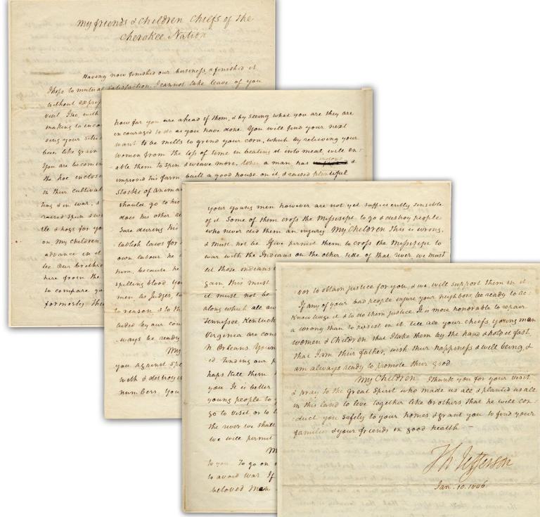 Thomas Jefferson letter to the Cherokee Nation
