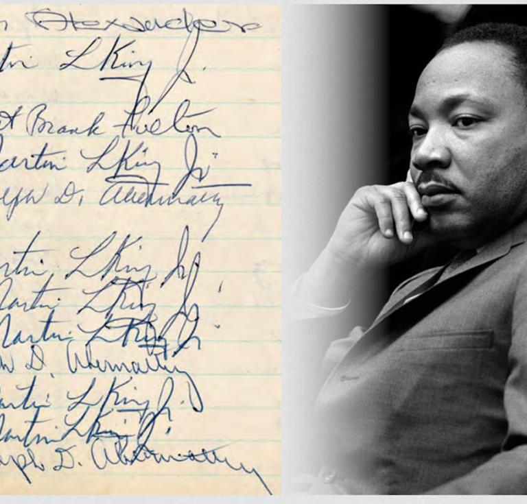 Martin Luther King Jr.-signed jail logbook pages