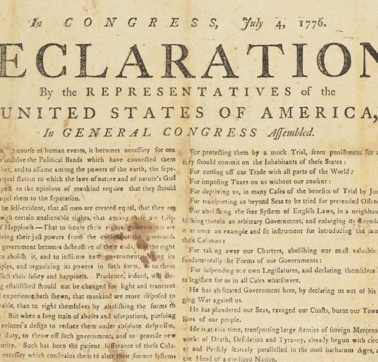 Declaration of Independence 1776 printing