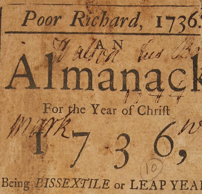 Poor Richard, 1736. An Almanack For the Year of Christ 1736