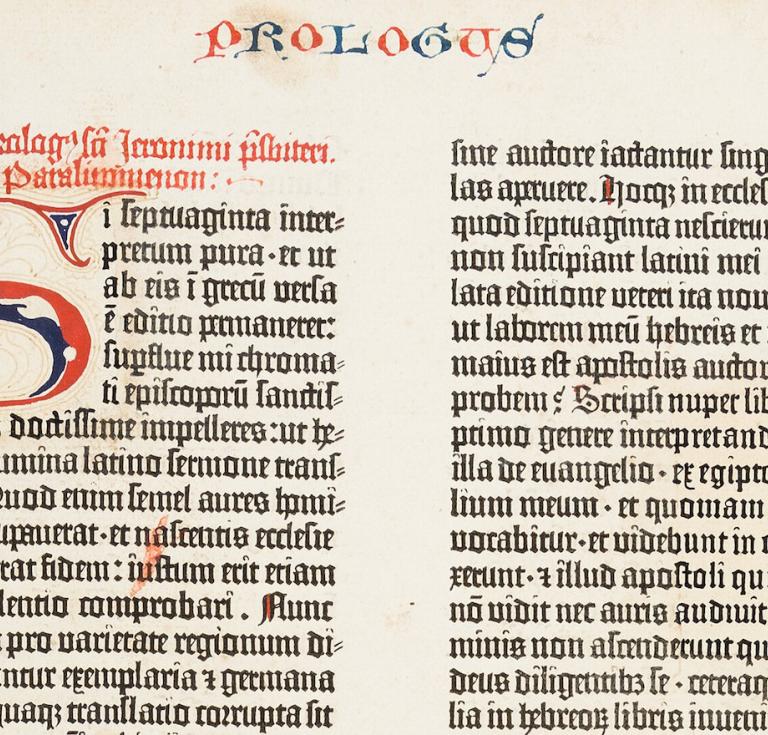 Gutenberg Bible leaf detail